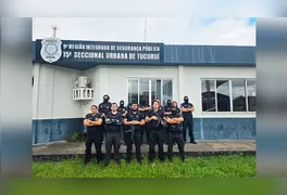 Agentes da Polícia Civil planejam o cumprimento dos mandados judiciais nas primeiras horas da manhã, na sede da Superintendência do Lago de Tucuruí.