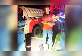 Policiais Militares realizam fiscalização e abordagem a ônibus de passageiros na portaria do Km 11, na Vila Permanente.