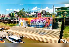 Estrutura montada no Complexo da Colônia Z-30 recebe a aparelhagem Lendário Rubi na abertura do festival.