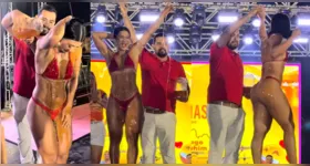 Claudia Vieira recebe banho de mel após ser coroada Musa do Mel 2026 em Boa Vista do Ramos, em ritual que celebra a tradição apícola do município