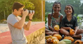 Crianças brincam em um trapiche na comunidade ribeirinha do Arauaia, em Barcarena (PA), em imagem selecionada para concurso internacional de fotografia.