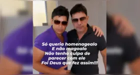 Zezé Di Camargo comentou publicação de seu sósia nas redes sociais e a interação provocou ampla repercussão entre fãs e internautas.