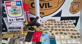 Durante diligências, as equipes policiais apreenderam entorpecentes e armas