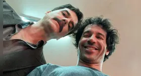 Ator foi fotografado nos bastidores do suspense de vampiros Flesh of the Gods, cujas filmagens acontecem nos Estados Unidos.