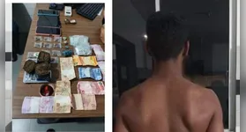 Suspeito arremessou mochila com maconha, balanças e dinheiro ao notar aproximação de viatura.