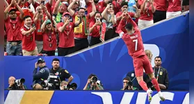 Soccer Football - FIFA World Cup 2026 - Group K - Portugal v Uzbekistan - Houston Stadium, Houston, Texas, U.S. - June 23, 2026 Portugal's Cristiano Ronaldo celebrates scoring their third goal IMAGN IMAGES via Reuters/Maria Lysaker
