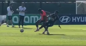 Lance chamou atenção nas redes sociais, mas fez parte do treino do dia.