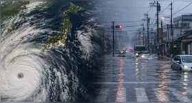 Foram dois grandes tufões no Japão, que fizeram a população entrar em alerta