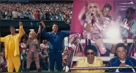 Os ex-jogadores brasileiros se juntaram a rainha do pop durante o show do intervalo na copa do mundo.