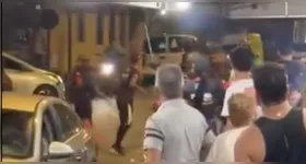 Imagens mostram momento de tensão durante confusão em uma venda de churrasco no bairro do Marco.