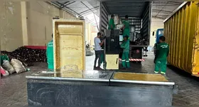 Eletrodomésticos entregues pela população no Hub Pix da Condor aguardam destinação adequada para reciclagem e reaproveitamento de materiais
