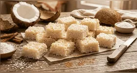 A receita de cocada caseira tradicional leva poucos ingredientes e garante textura crocante por fora e macia por dentro.