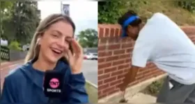 Repórter da TNT Sports, Monique Danello leva susto ao vivo durante cobertura da Copa do Mundo nos Estados Unidos após homem retirar rato morto próximo ao local da transmissão em live com André Henning.