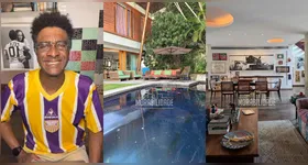 O ator costuma mostrar seus cantinhos favoritos no Instagram, entre eles o escritório repleto de livros e a piscina, que ele descreve como um refúgio diário.