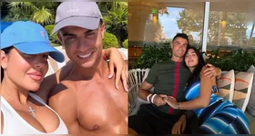 Na imagem publicada nas redes sociais, o casal aparece aproveitando momentos de descanso e descontração longe da rotina dos gramados.