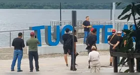 Huck esteve no cás da cidade