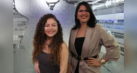 Thais Sousa e Priscila Belfort no estúdio da RBA TV após gravação do DOL Delas.