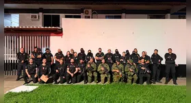 Viaturas e policiais da Core e da Superintendência Regional mobilizados na manhã desta terça-feira durante as prisões no sudeste do Pará.