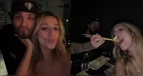 No registro, o youtuber aparece dando comida na boca de Samira, atitude que aumentou ainda mais as especulações sobre um possível romance entre os dois nas redes sociais.