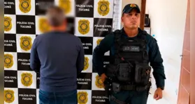 Alan Jorge Bezerra Pereira foi localizado após cruzamento de dados do serviço de inteligência e apresentado à Delegacia de Polícia Civil de Tucumã.