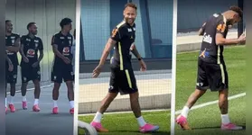 Neymar calça chuteira e treina com elenco completo da Seleção: 'Estavam com saudade de mim?'