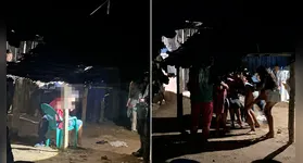 O suspeito foi amarrado e, em seguida, espancado pela população