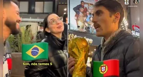 Resposta da paraense em espanhol deixou o argentino sem graças com a taça na mão