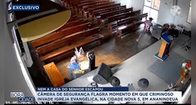 Imagem ilustrativa da notícia Câmeras registram tentativa de furto em igreja evangélica em Ananindeua
