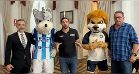 Igor Normando anuncia a Escolinha Re-Pa ao lado dos presidentes de Remo e Paysandu, em iniciativa que une esporte e inclusão social para crianças e jovens de Belém.