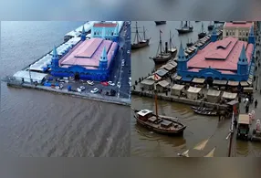 Ver-o-Peso ontem e hoje: entre o passado recriado por IA e a força viva da história de Belém, um dos mercados mais tradicionais da Amazônia.