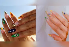 Unhas decoradas representa jeito criativo e estiloso de mostrar a paixão pelo futebol brasileiro.