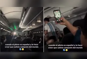 Os aregntinos chegaram a comemorar o título em pleno voo, mas foi uma pegadinha do piloto espanhol.