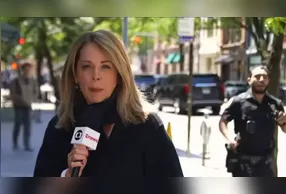 A repórter Sandra Coutinho fazia a trasmissão ao vivo quando ocorreu a perseguição policial.