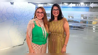 A apresentadora Priscila Belfort recebe Patrícia Viana, artesã e fundadora do Atelier Amor Atrelado