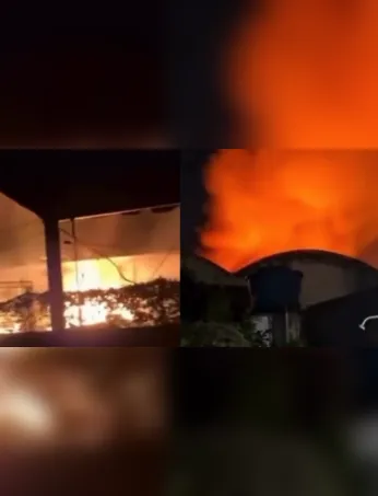 Registros compartilhados nas redes sociais mostram a intensidade das chamas do incêndio.