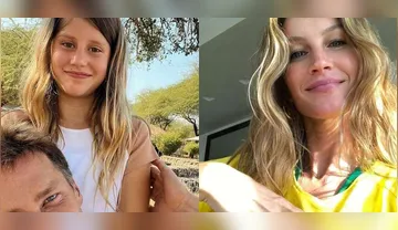 Imagem ilustrativa da imagem Filha de Gisele Bündchen chama atenção durante jogo do Brasil
