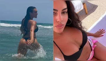 Imagem ilustrativa da imagem Georgina Rodriguez posta fotos sensuais na praia e viraliza como "Musa da copa"