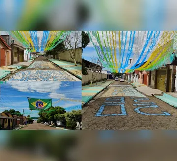 Imagem ilustrativa da imagem Bairros de Conceição do Araguaia pintam as ruas de verde e amarelo
