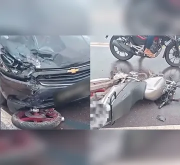 Imagem ilustrativa da imagem Mulher morre e moto é partida ao meio em colisão na ponte de Outeiro