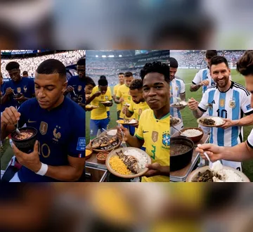 Imagem ilustrativa da imagem Vídeo com craques da Copa comendo pratos paraenses viraliza na web