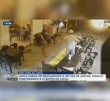Imagem ilustrativa da imagem Câmeras de segurança registram assalto a cliente em restaurante de Belém