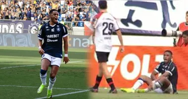 Jajá abriu o placar para o Remo no Mangueirão, mas acabou expulso ainda no primeiro tempo após gesto obsceno contra jogadores do Furacão.