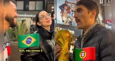 Resposta da paraense em espanhol deixou o argentino sem graças com a taça na mão