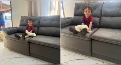 Matias, de apenas 2 anos, usou o celular da mãe durante um almoço de família e acabou comprando um sofá pela internet.