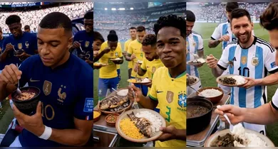 Publicação com craques como Mbappé, Endrick e Messi repercute entre seguidores, que comentam com bom humor e elogios à culinária paraense.