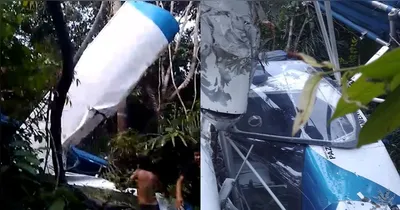 O avião de pequeno porte caiu em uma área de mata em Santarém.