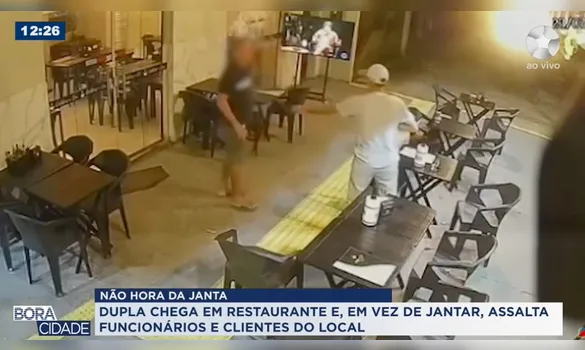 Imagem ilustrativa da imagem Câmeras de segurança registram assalto a cliente em restaurante de Belém