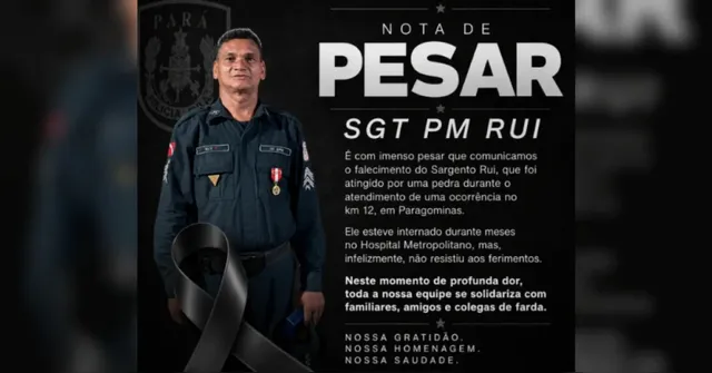 Imagem ilustrativa da notícia PM morre após ser atingido por pedrada no Pará