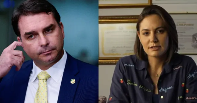 Imagem ilustrativa da notícia Flávio Bolsonaro pede desculpas a Michelle após ser acusado de "punhalada"