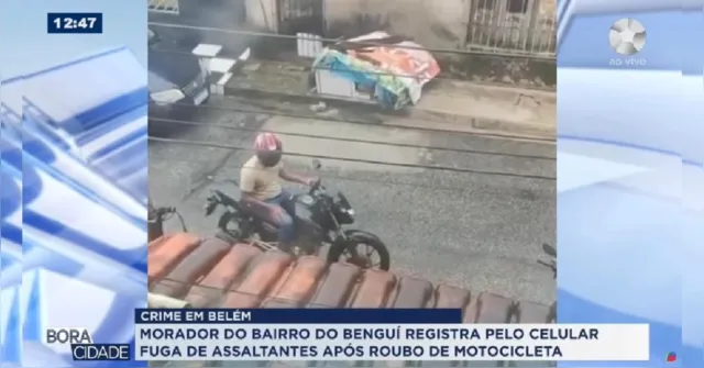 Imagem ilustrativa da notícia Trio é filmado durante roubo de motocicleta no Benguí